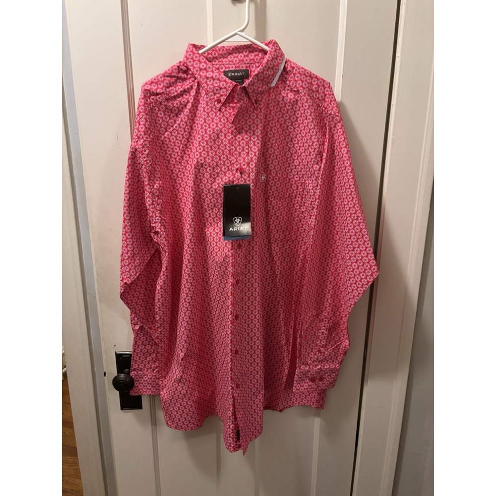 Ariat Team Logo Long Sleeve Shirt‎ Cotton Button-Down Size XXL Brand New W Tags